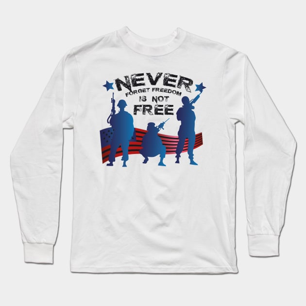 Memorial Day Never Forget Freedom Long Sleeve T-Shirt by chrizy1688